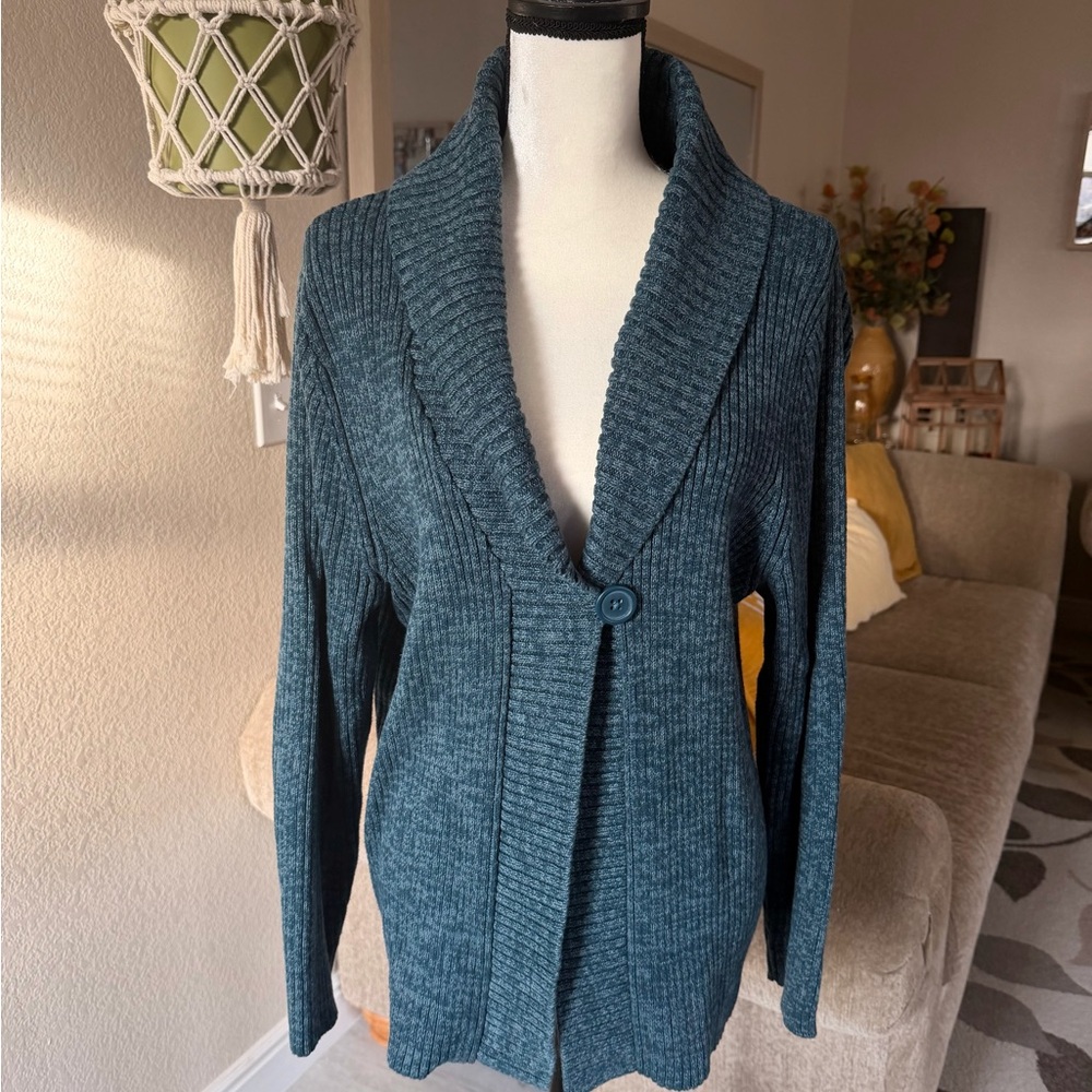 Women’s Sonoma Women's Blue Shawl Collar Cardigan
